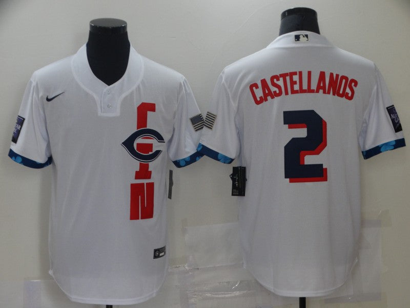 Men's Cincinnati Reds Nicholas Castellanos #2 White Baseball Jersey